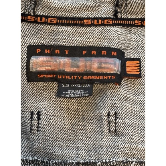 Used Phat Farm Men Sport Utility Garments Denim Jacket Sz 3XL Vintage Streetwear - Picture 9 of 15